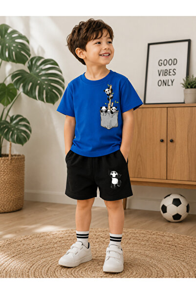 SAINT YUX Panda Printed Top and Bottom Kids Set