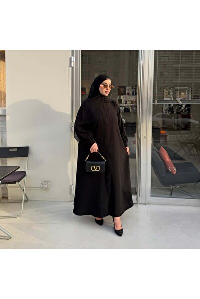 SOFT Abaya with Folds in the Hand, Crepe Fabric, Ferrari Color.