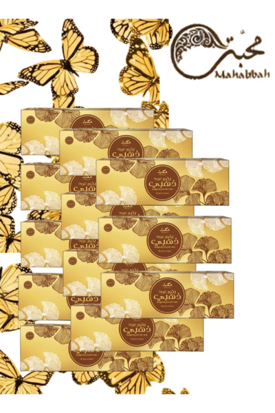 Mahabbah 12 قطعة بخور عود ذهبي 40 جرام