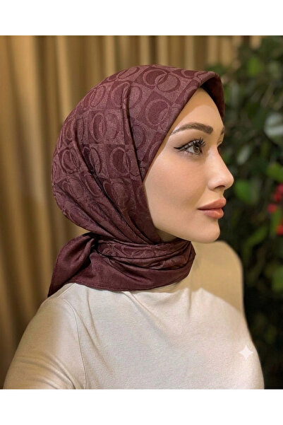 Butik Yeni Kadın Yazlık Bordo Kare Soft Eşarp