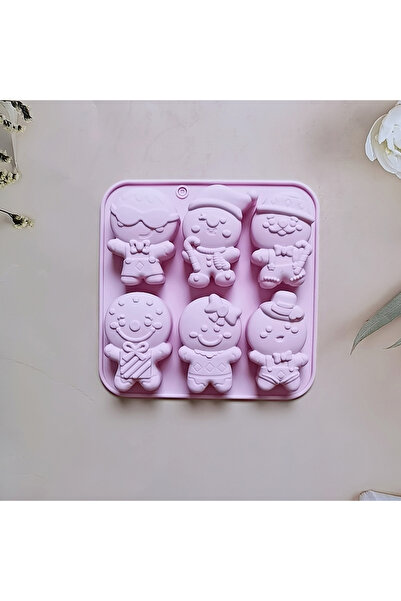 Choice3 014purple Christmas Gingerbread Man Candy Mold Silicone Mold Cookie C...