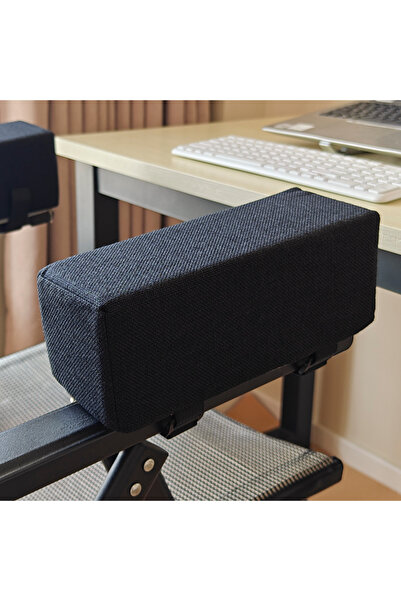 Choice4 2pc black 10cm Black Cotton-Linen style Foam Elbow Pillow Chair Armre...