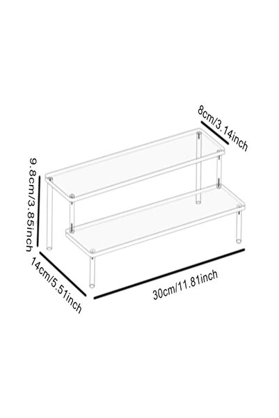 choice2 2 Tire 30x8cm 1/2/3/4 Tier Acrylic Riser Display Shelf Clear Acrylic ...