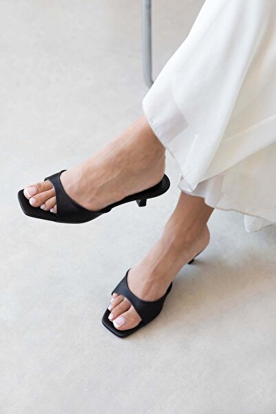 STRASWANS Jordy Women's Heeled Satin Sandals Black