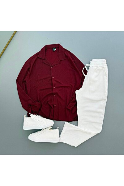 Combineman35 Women's Men's Summer Linen Crinkle Fabric Long Sleeve Shirt 2 Pi...