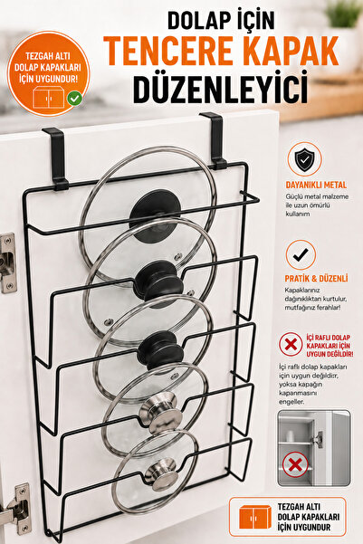 Funny Life Viseći metalni organizator za poklopce od lonaca - Organizator za ...