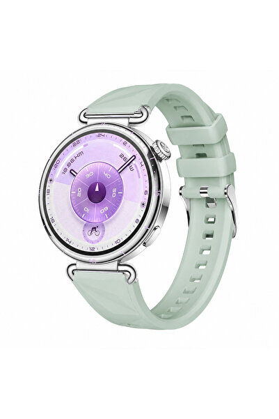 Sneezy Huawei Watch GT6 41mm İle Uyumlu Prism Metal Tokalı Soft Yumuşak Silik...