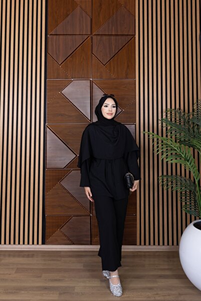 Nergis Neva Butik Shawl buttoned pants set