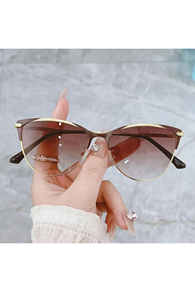 Choice4 C6-Tea 1Pc Round Cat-Eye Fashion Glasses for Women, Men, Casual Metal...