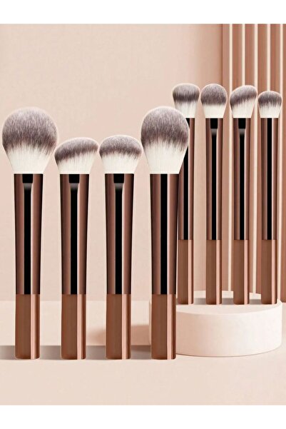 Choice Brown Professional Multifunctional Makeup Brush Set, 8pcs Long-Handle ...