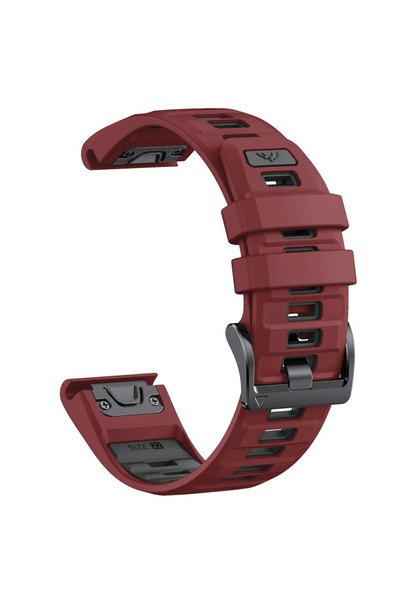Choice46 26mm Red Black For Fenix8 7X 7 Pro Fenix 6X 6 5X 5Plus Forerunner 74...