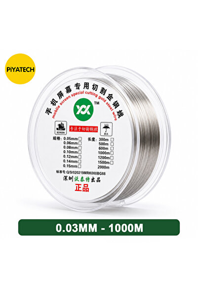 PİYATECH Çelik LCD/Ekran Ayırma Teli – 0.03MM - 1000 Metre Profesyonel Kesme ...
