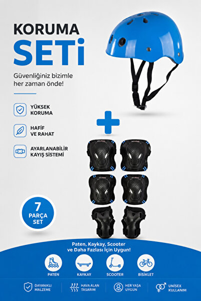 düşler oyuncak dünyası Kask Dizlik Dirseklik Bileklik Full Koruyucu Set 7 Par...