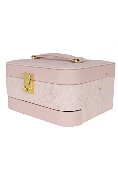 Assoda Luxury Square Shape Medium Jewelry Organizer Box with Lock and Two Drawer