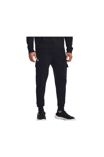 Under Armour Men's Rival Fleece Cargo Black Sweatpants