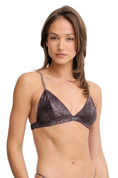 Calvin Klein حمالة صدر نسائية من الساتان باللون البني LV00QF8392