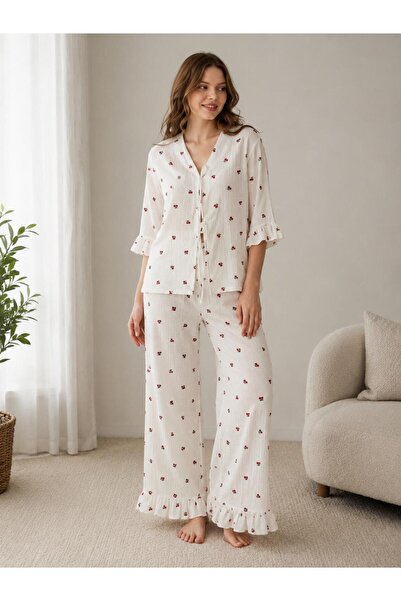 Pijamask Set de pijamale din bumbac cu mâneci scurte pentru femei