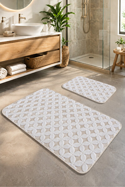 Pilloveland Plush Soft Texture Non-Slip Base 2-Piece Bath Mat Set – 60X100 & ...