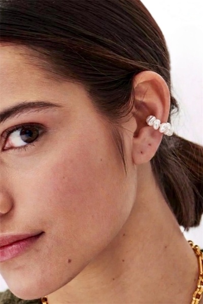 Pinty Design İnci Ayarlanabilir Kadın Ear Cuff Küpe