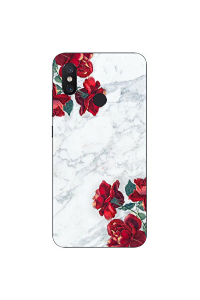 Other Xiaomi Mi A2 Lite Marble and roses Transparent Silicone TPU Θήκη