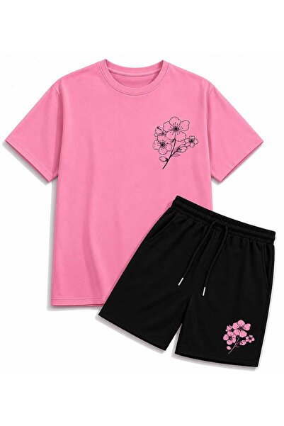 ZEMLİYA Sara Unisex Oversize Shorts Set Short Sleeve T-Shirt Comfortable Fit ...