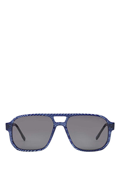 Italia Independent Sitdsts 57 Sgbl Blue Metal Men's Sunglasses