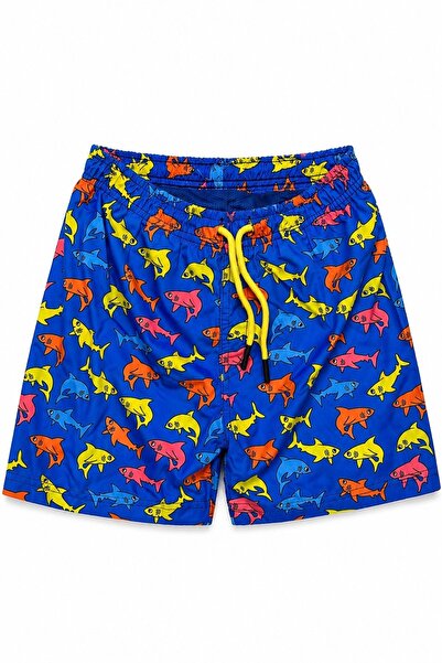 Mnk Baby&Kids Boy's Patterned Swim Shorts Pool Swimsuit M00835 Saks Blue