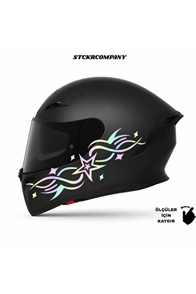 STCKRCO Tribal Desenli Yıldız Sticker - Yıldız Kask Sticker - Yıldız Motor St...