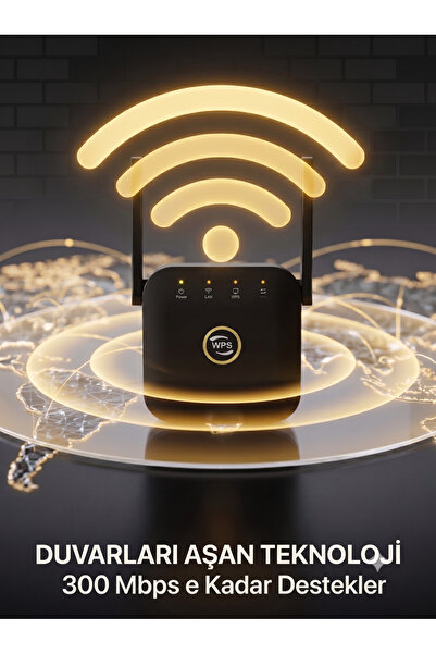 Deppo Trend Wifi Sinyal Güçlendirici 300 Mbps'e kadar Wireless Kablosuz Menzi...