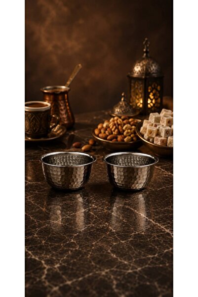 Ogeda Home 2'li Gümüş Dövme Desen Paslanmaz Metal Çerezlik & Lokumluk - Dövme...