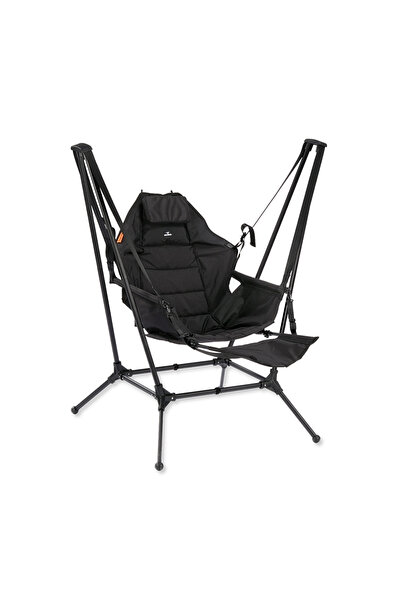 Escamp Queen Swing Chair Kamp Sandalyesi Siyah, Katlanabilir Tasarım, Hafif v...