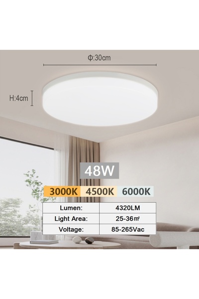 Choice22 Neutral light ED-CI-48W LED Ceiling Lamp 18-48W Flush Mount Fixture ...