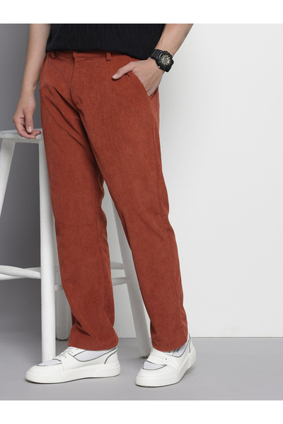 The Indian Garage Co By Styli Men Corduroy Straight Fit Pants