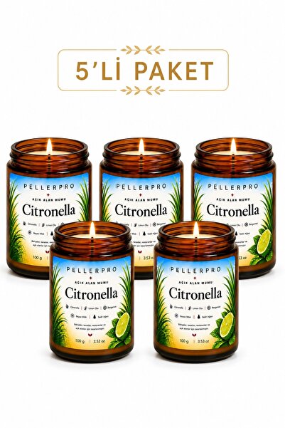 PELLER Sivrisinek Kovucu 5 Li Paket Açık Alanların Tercih Edilen Citronella& ...
