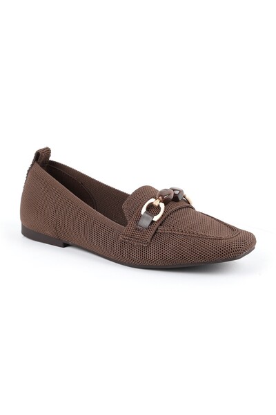 Libero Women's Loafer Shoes Flexible Knitwear Fabric Buckle Closed Toe Stylis...