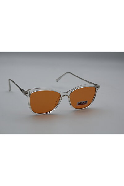 VOGUESSE eyewear-Voguesse Şeffaf Çerçeveli Turuncu Camlı Güneş Gözlüğü – Gümü...