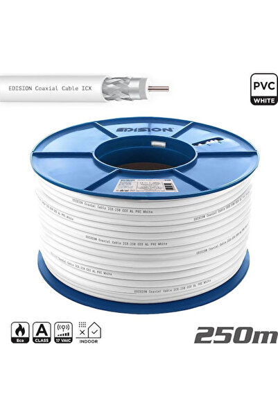 Edision Ομοαξονικό Καλώδιο Icx-250 Ccs Al Eca Pvc Λευκό 250μ