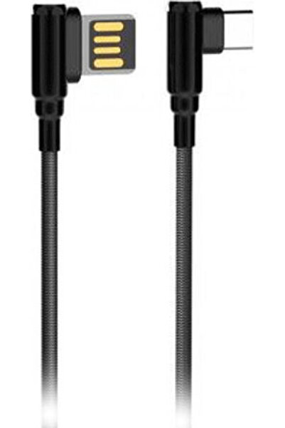 LDNIO Γωνία (90 ° Καλώδιο USB 2.0 USB-C Αρσενικό - USB-A Γκρι 1μ 1003402