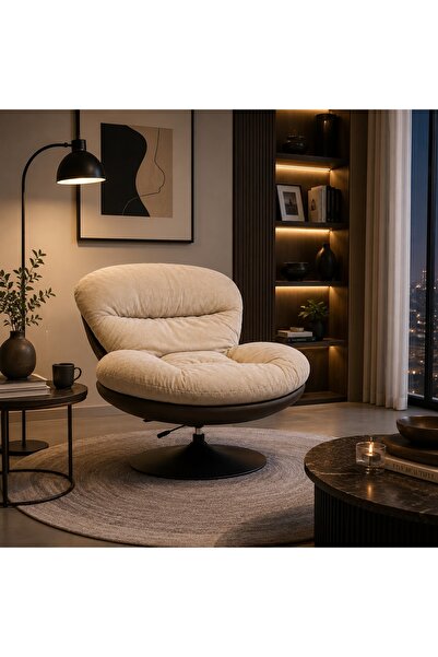 N.zone Modern Luxury Swivel Lounge Chair - Wide, Comfortable Seating with Sta...
