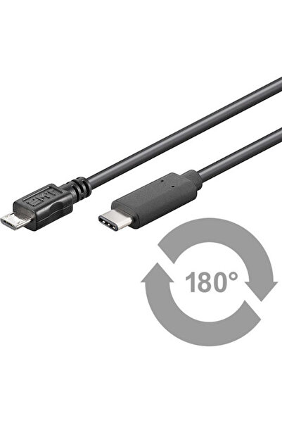 goobay 67993 Καλώδιο USB 2.0 USB-C Αρσενικό - Micro USB-B Μαύρο 1μ 67993