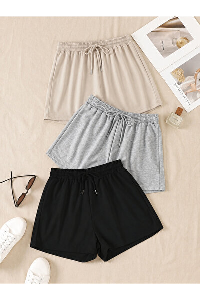 DEZZİİ 3-Pack Beige Gray Black Shorts