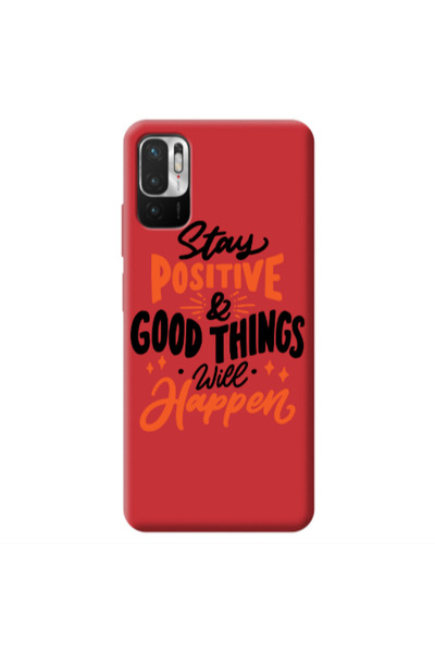 Other Xiaomi Redmi Note 10 Pro 5G Stay Positive Red Colored Silicone TPU Θήκη