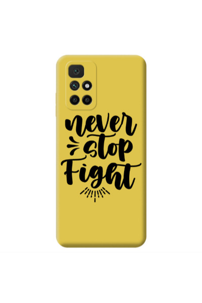 Other Xiaomi Redmi 10 2022 Never stop fight Yellow Colored Silicone TPU Θήκη