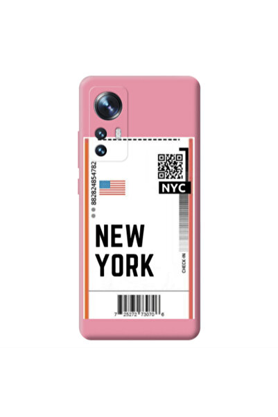 Other Xiaomi Mi 12 New York NYC Pink Colored Silicone TPU Θήκη