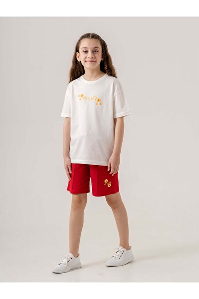 Mışıl Kids Hi Girl Printed Girls' Top and Bottom Tracksuit Set