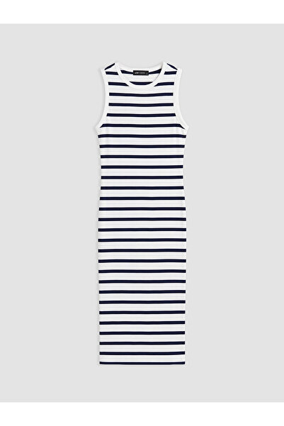 LC Waikiki Peak New Season Crew Neck Striped Bodycon Dress