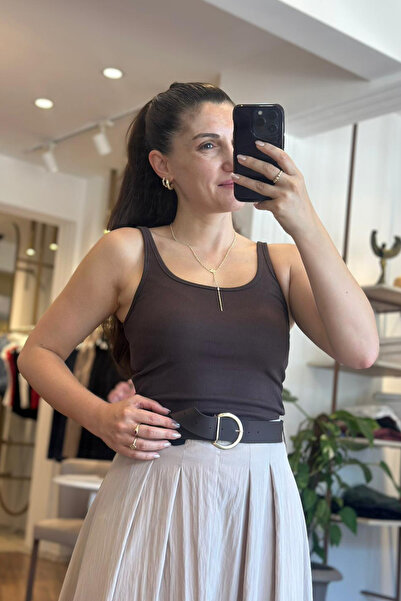Unique Boutique Brown Strappy Camisole Lycra Bodysuit