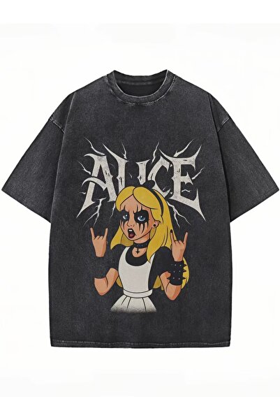 Toum Alice Printed Washable Vintage Unisex Oversize T-Shirt