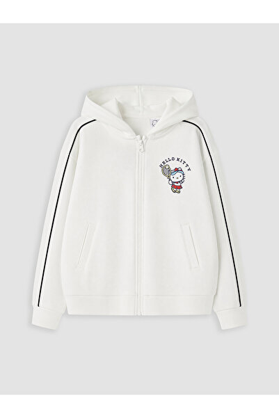 LC Waikiki Vizyon Yeni Sezon Hello Kitty Baskılı Kız Çocuk Fermuarlı Sweatshirt