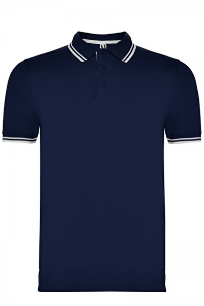 ROLY Tricou polo bărbătesc, 100% bumbac, Montreal, bleumarin/alb